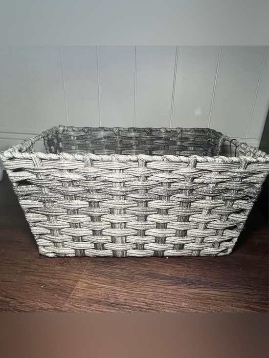 RGI Other - RGI Woven like Decorative Storage Basket in Gray indoor/outdoor. 14 W 9 1/2 D